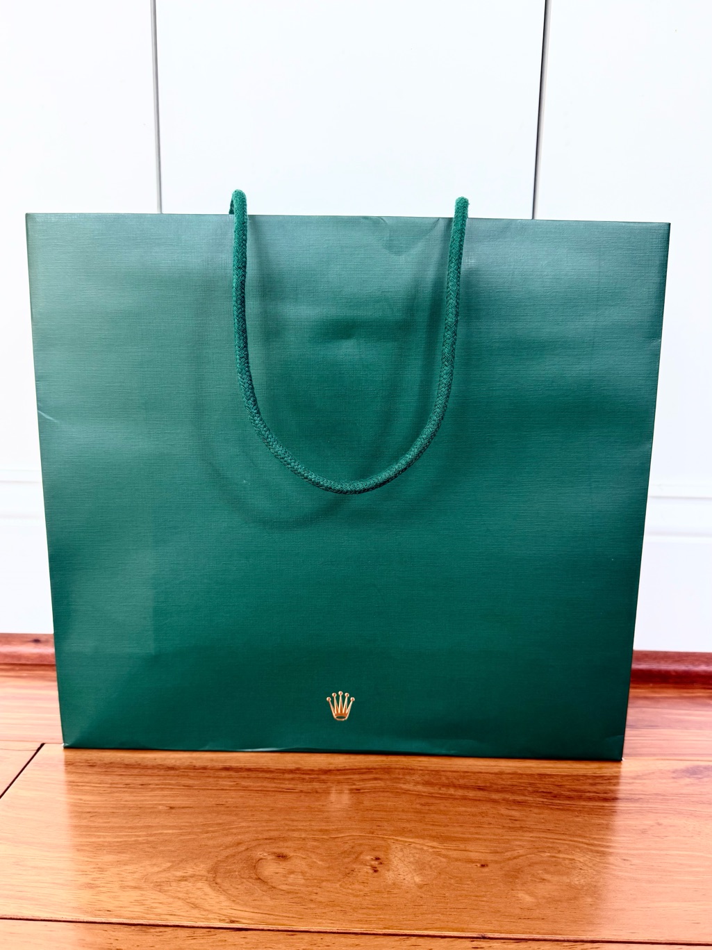 Rolex Luxury Boutique Shopping Bag Green  Gold 12 11 4